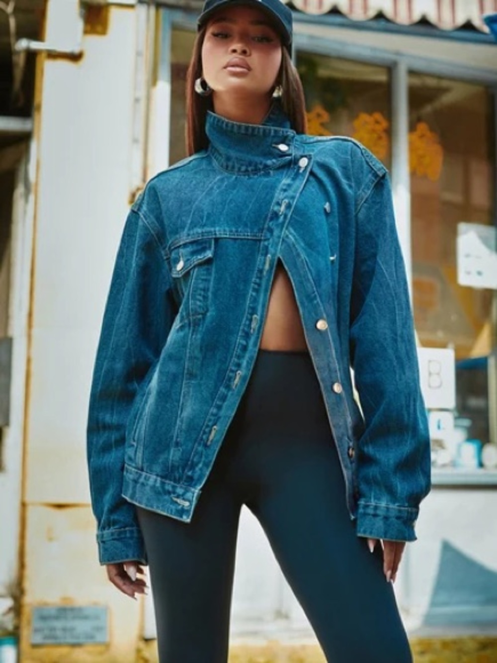 Fashion Nova NWT! Cross over funnel neck Jacket
